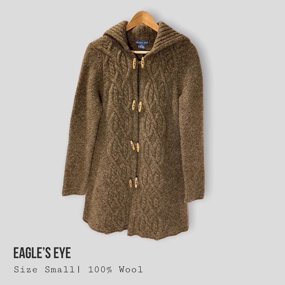 Eagle’s Eye Brown Long 100% Wool Sweater